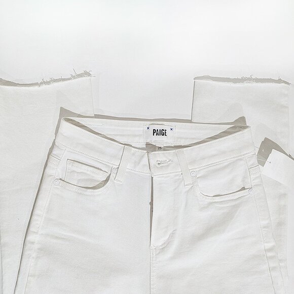 Paige Cindy Crop High Rise Straight Ankle Jeans in Crisp White / Size 25 - Picture 11 of 14